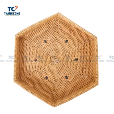 Hexagonal Rattan Tray (TCKIT-24347)