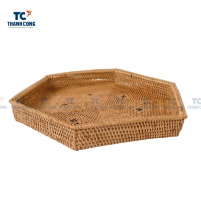 Hexagonal Rattan Tray (TCKIT-24347)