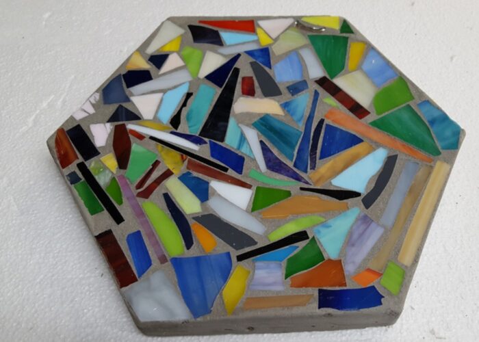 How to make a stained glass mosaic stepping stone