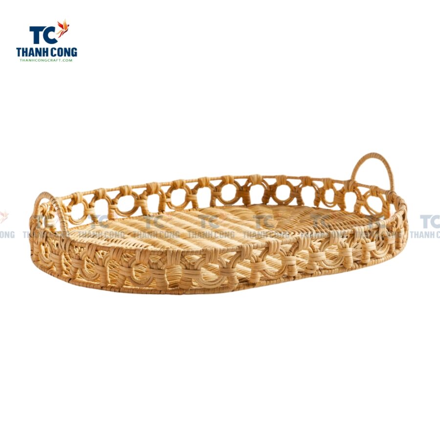 Oval Rattan Tray With Handles (TCKIT-24378)