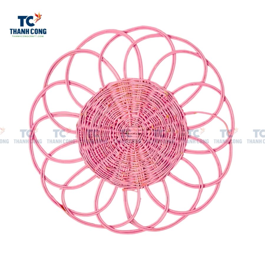 Pink Floral Wicker Placemat (TCKIT-24309)