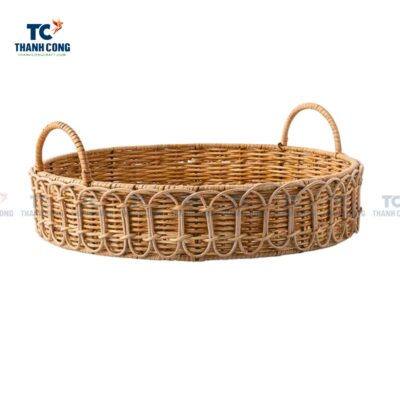 Rattan Round Tray With Handles (TCKIT-24334)