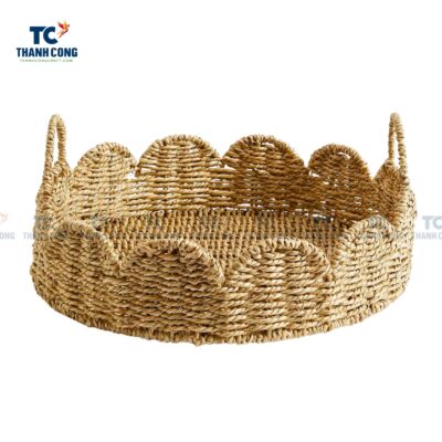 Round Seagrass Scallop Tray (TCKIT-24407)