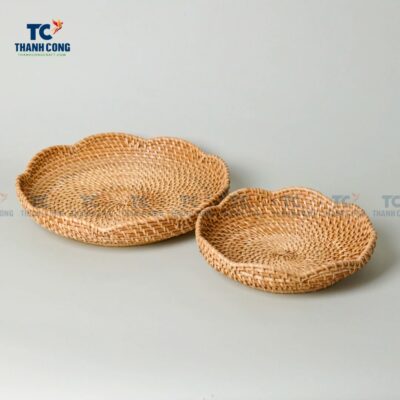 Round Wavy Rattan Tray (TCKIT-24345)