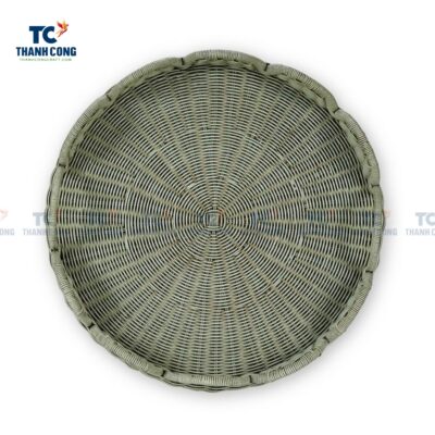 Scalloped Round Rattan Tray (TCKIT-24342)