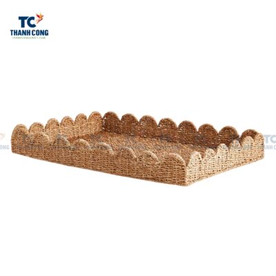 Scalloped Seagrass Woven Tray (TCKIT-24406)