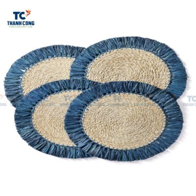 Seagrass Placemat With Blue Border (TCKIT-24397)