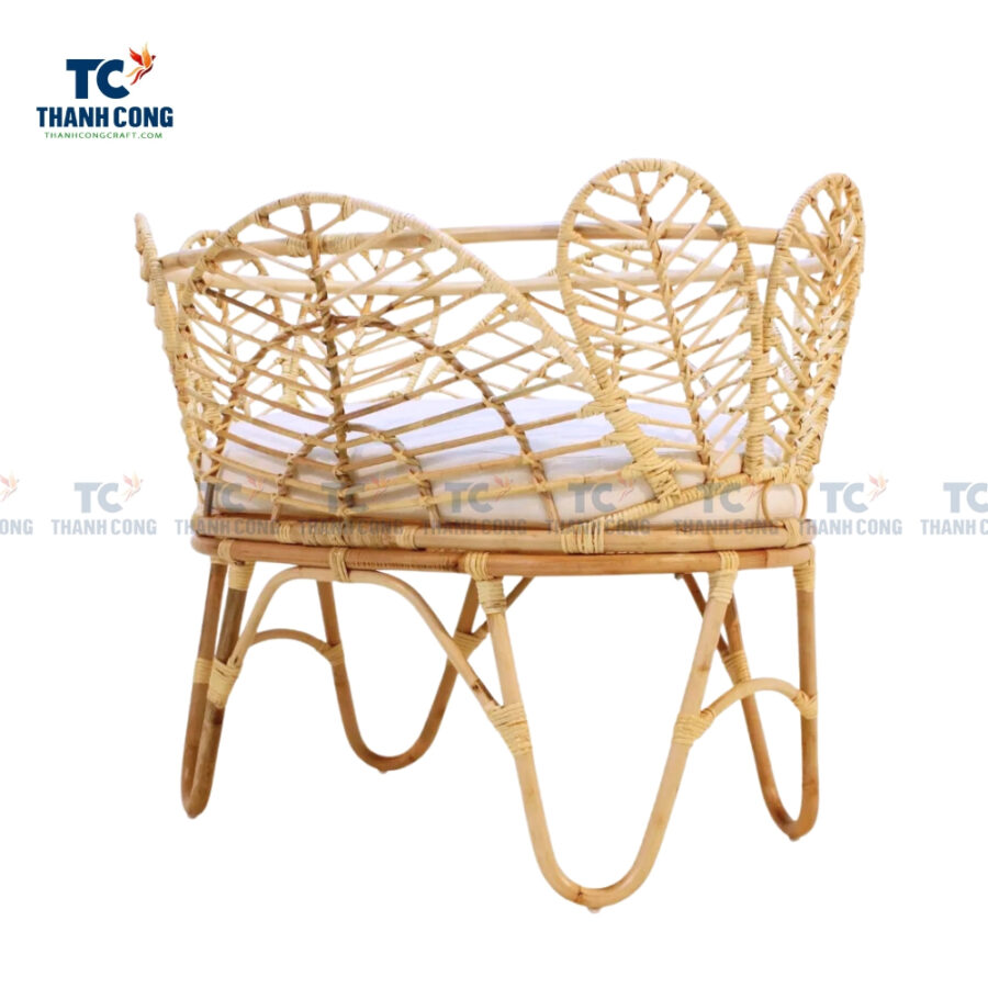 Rattan baby petal crib, wholesale