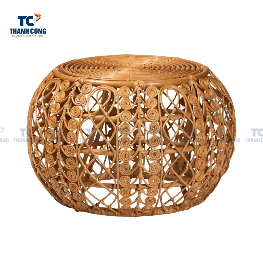 brown rattan coffee table