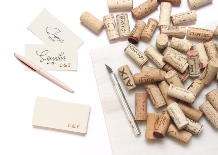 how to make wine cork place card holders