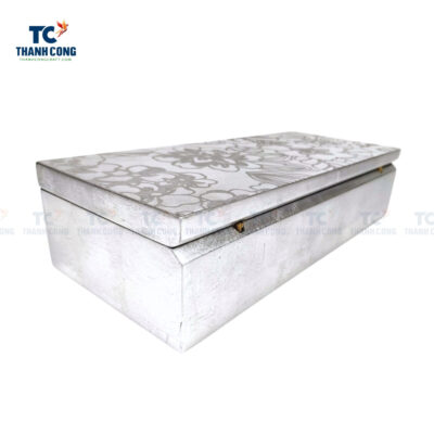 Silver lacquer box with hinged lid, wholesale