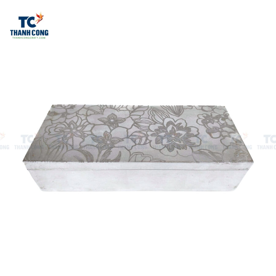 Silver lacquer box with hinged lid, wholesale