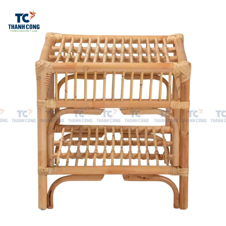 rattan cube side table with shelf, wholesale