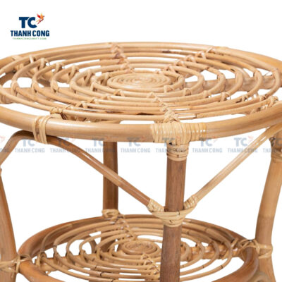 rattan side table with shelf, wholesale