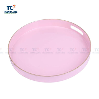 pink lacquer tray, round lacquer tray, wholesale