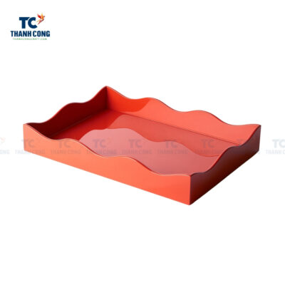 small lacquer tray, orange lacquer tray, wholesale