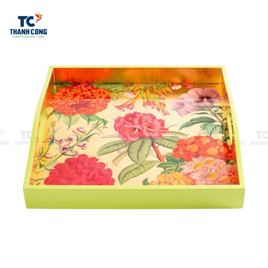 square flower lacquer tray, wholesale