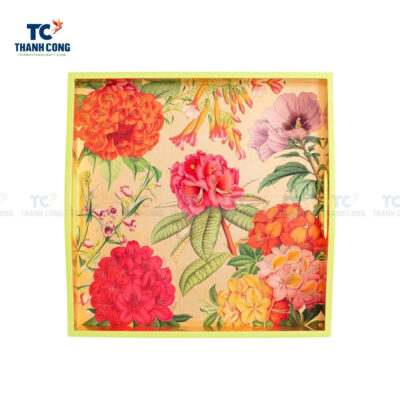 square flower lacquer tray, wholesale