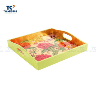 square flower lacquer tray, wholesale