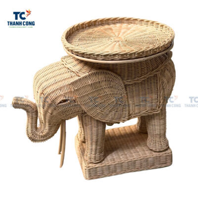 rattan, wicker elephant side table, wholesale