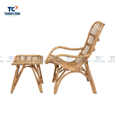 wicker lounge chair with ottoman