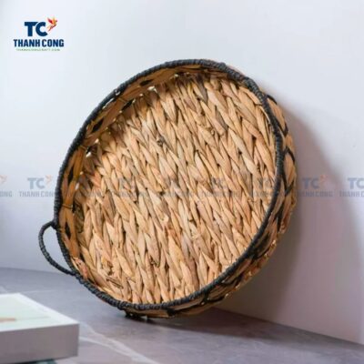 Brown Woven Water Hyacinth Tray (TCKIT-24423)
