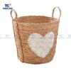 Heart Woven Seagrass Basket (TCSB-24207)
