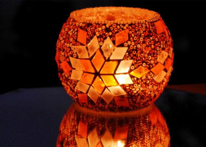 how to make a mosaic candle holder