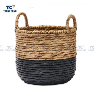 Natural And Black Water Hyacinth Basket (TCSB-24231)