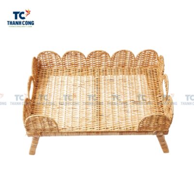 Natural Scalloped Rattan Breakfast Tray (TCKIT-24454)