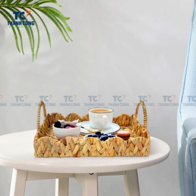 Natural Scalloped Water Hyacinth Tray (TCKIT-24425)
