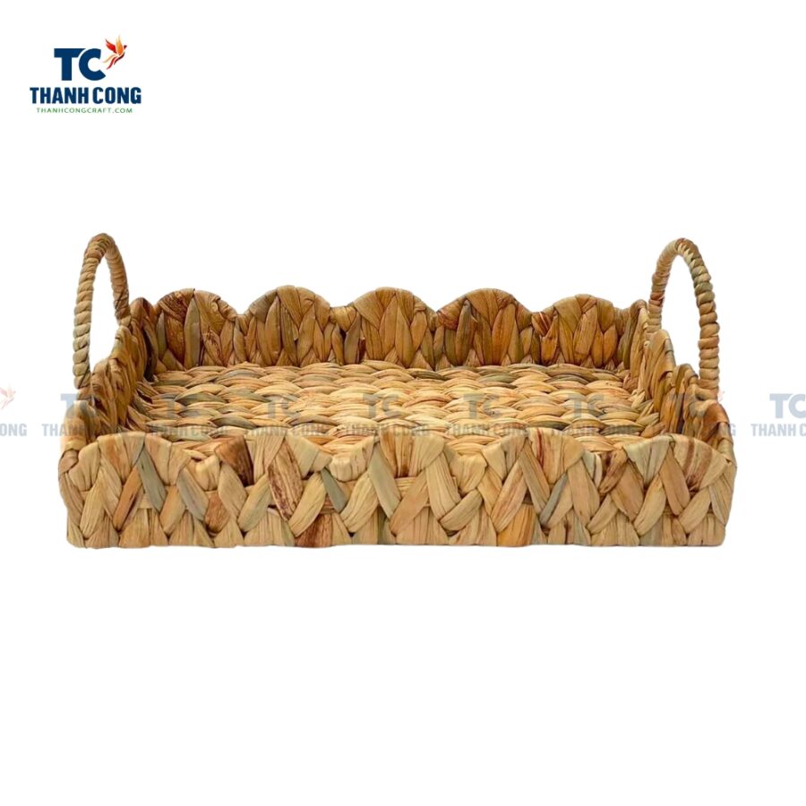 Natural Scalloped Water Hyacinth Tray (TCKIT-24425)