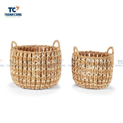 Natural Twist Water Hyacinth Storage Basket (TCSB-24223)