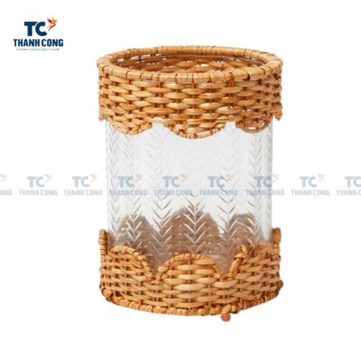 Rattan Candle Hurricane Lanterns (TCHD-24494)