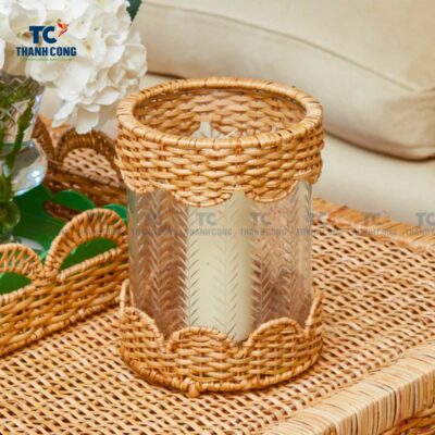 Rattan Candle Hurricane Lanterns (TCHD-24494)