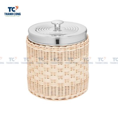 Rattan Ice Bucket With Lid (TCKIT-24439)