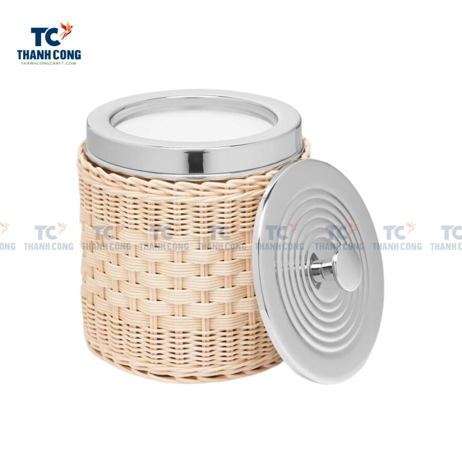 Rattan Ice Bucket With Lid (TCKIT-24439)