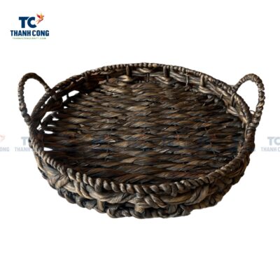Round Black Water Hyacinth Tray (TCKIT-24418)