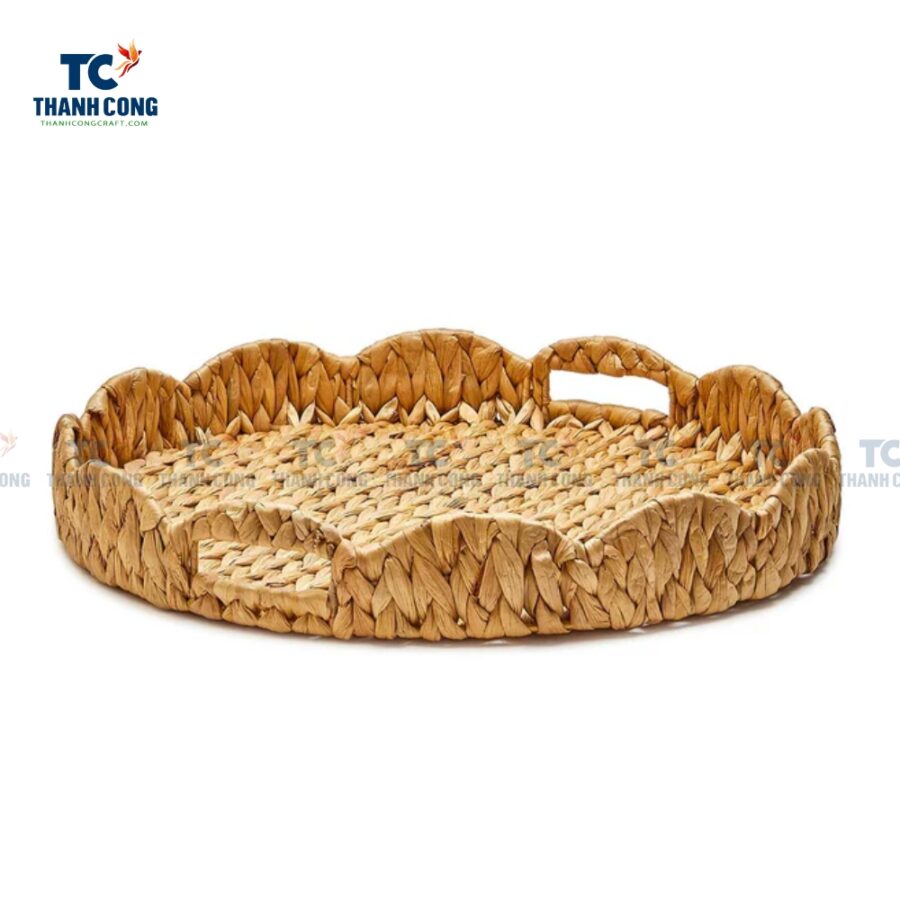 Scalloped Edge Water Hyacinth Tray (TCKIT-24420)