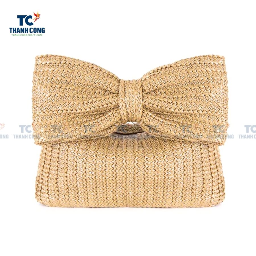 Straw Bow Clutch Bag (TCFA-24055)