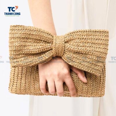 Straw Bow Clutch Bag (TCFA-24055)