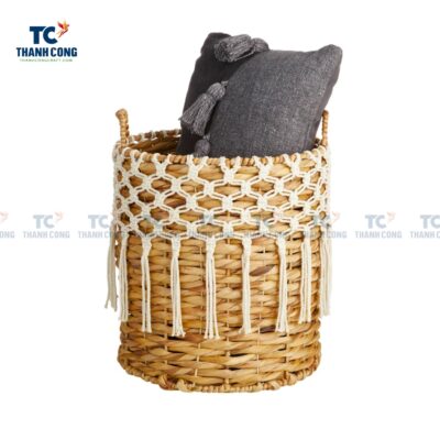 Tassel Water Hyacinth Basket (TCSB-24228)