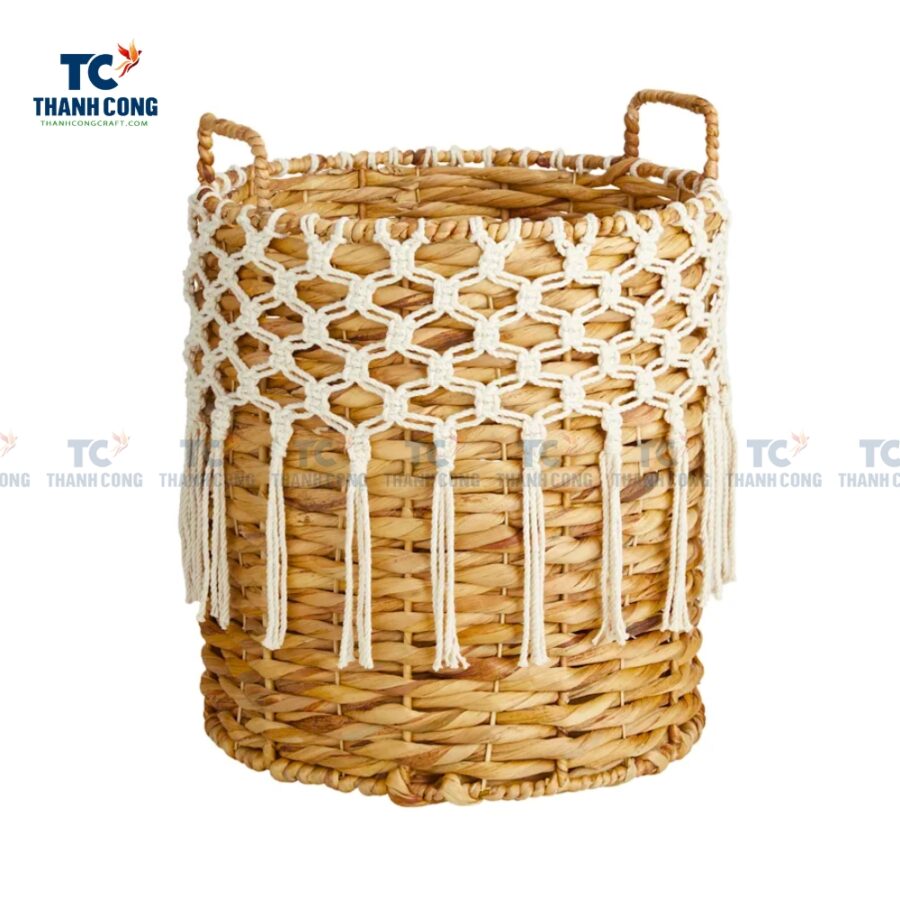 Tassel Water Hyacinth Basket (TCSB-24228)