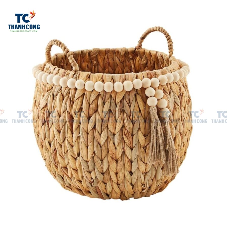 Water Hyacinth Bead Basket (TCSB-24227)