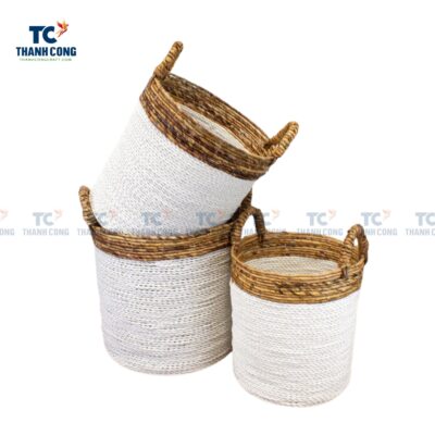 White Seagrass Basket (TCSB-24209)