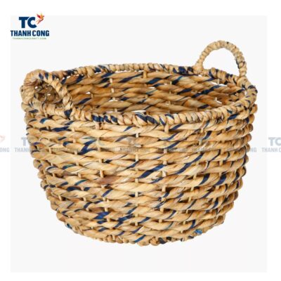 Woven Water Hyacinth Basket (TCSB-24233)