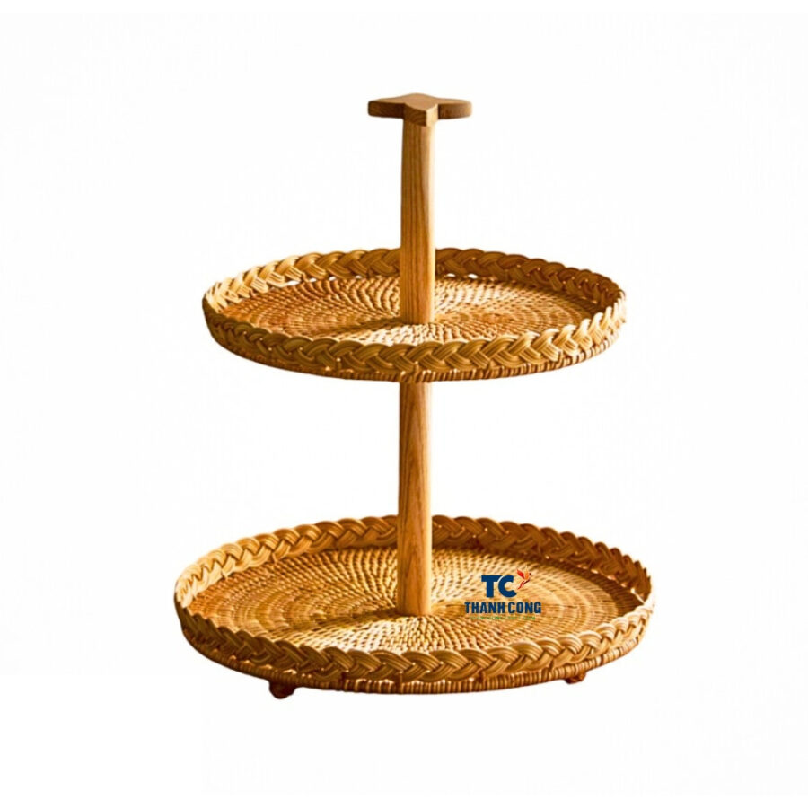 2-Tiered Rattan Cake Stand (TCRCS-8986)