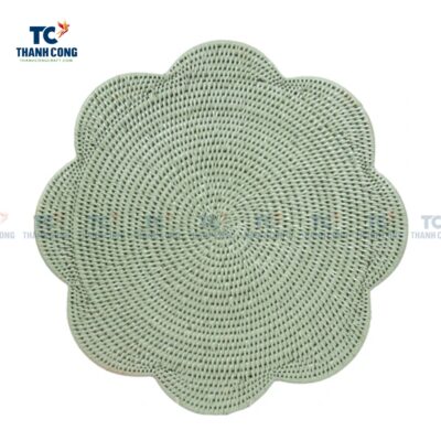 Blue Rattan Scalloped Placemats (TCRPL-8990)