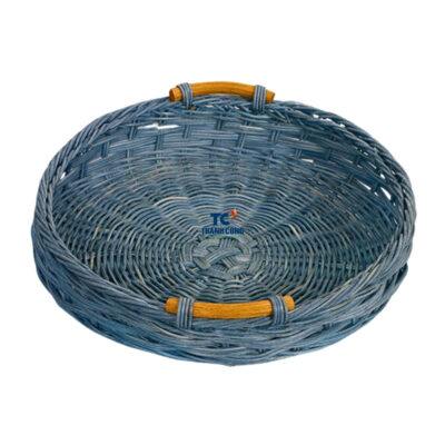 Blue Rattan Serving Tray With Handles (TCRTR-8996)