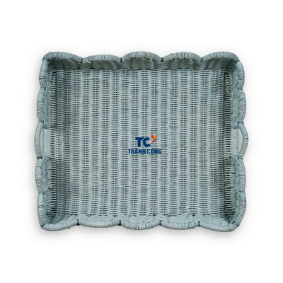 Blue Rattan Tray Rectangle (TCRTR-8994)